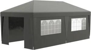 10' X 19.5' Pop Up Canopy Tent - Adjustable Height, Double Doors, Sidewalls & Wheeled Carry Bag - Shade Shelter for Patio, Garden, Events