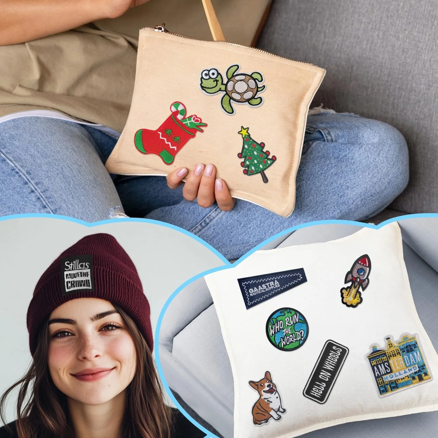 100Pcs Random Assorted Styles Embroidered Patches, Sew on/Iron on Patch Applique for Clothes, Dress, Hat, Jeans, DIY Accessories