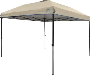 10ft x 10ft Instant Set Up Canopy with Wheeled Carry Bag,Straight Wall Gazebo (Tan)