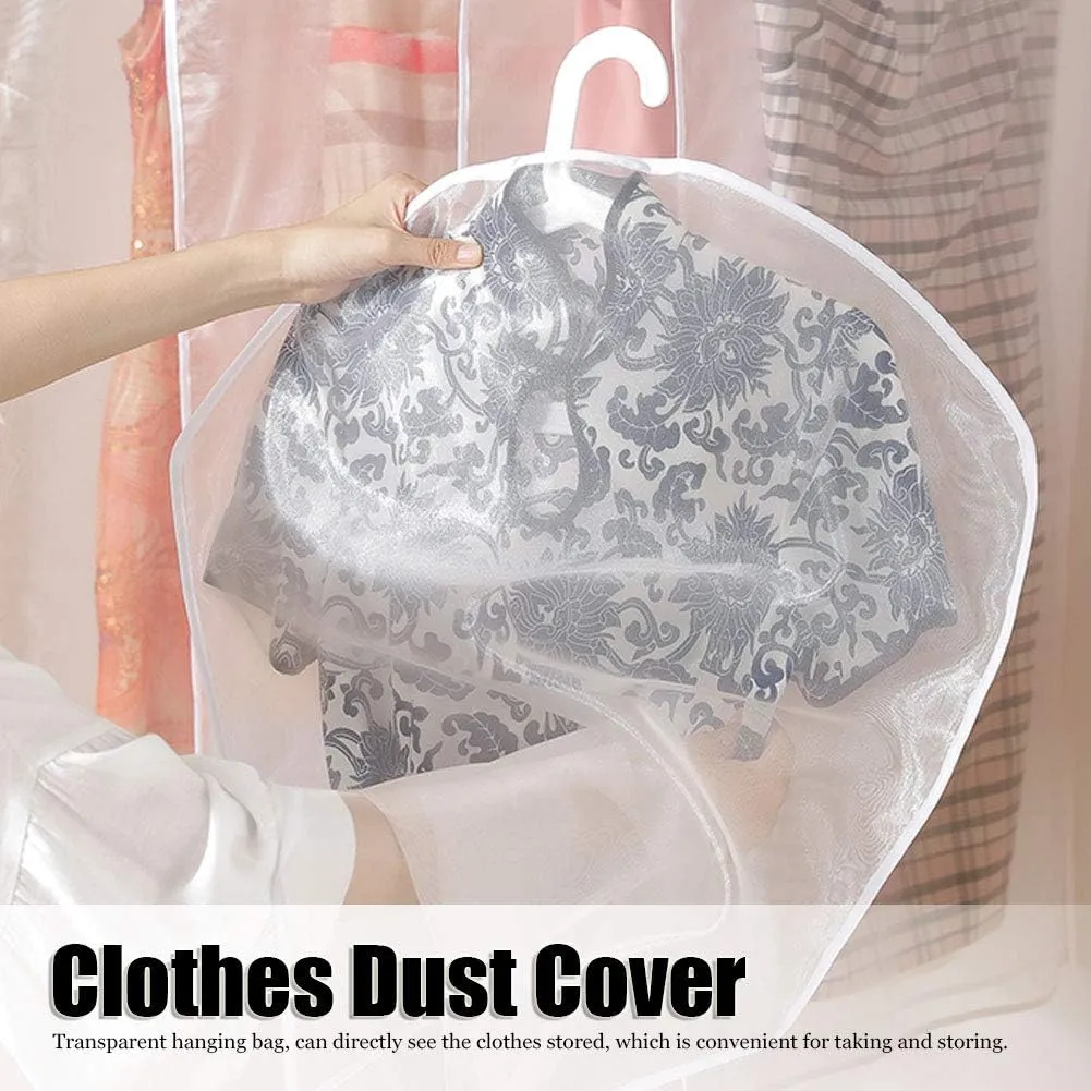 10Pcs Clear Garment Bags for Clothes,Clear Dry Bags for Hanging Clothes Storage, Clothes Garment Suit Dust (60 * 80cm suitable for short-sleeved T-shirts)