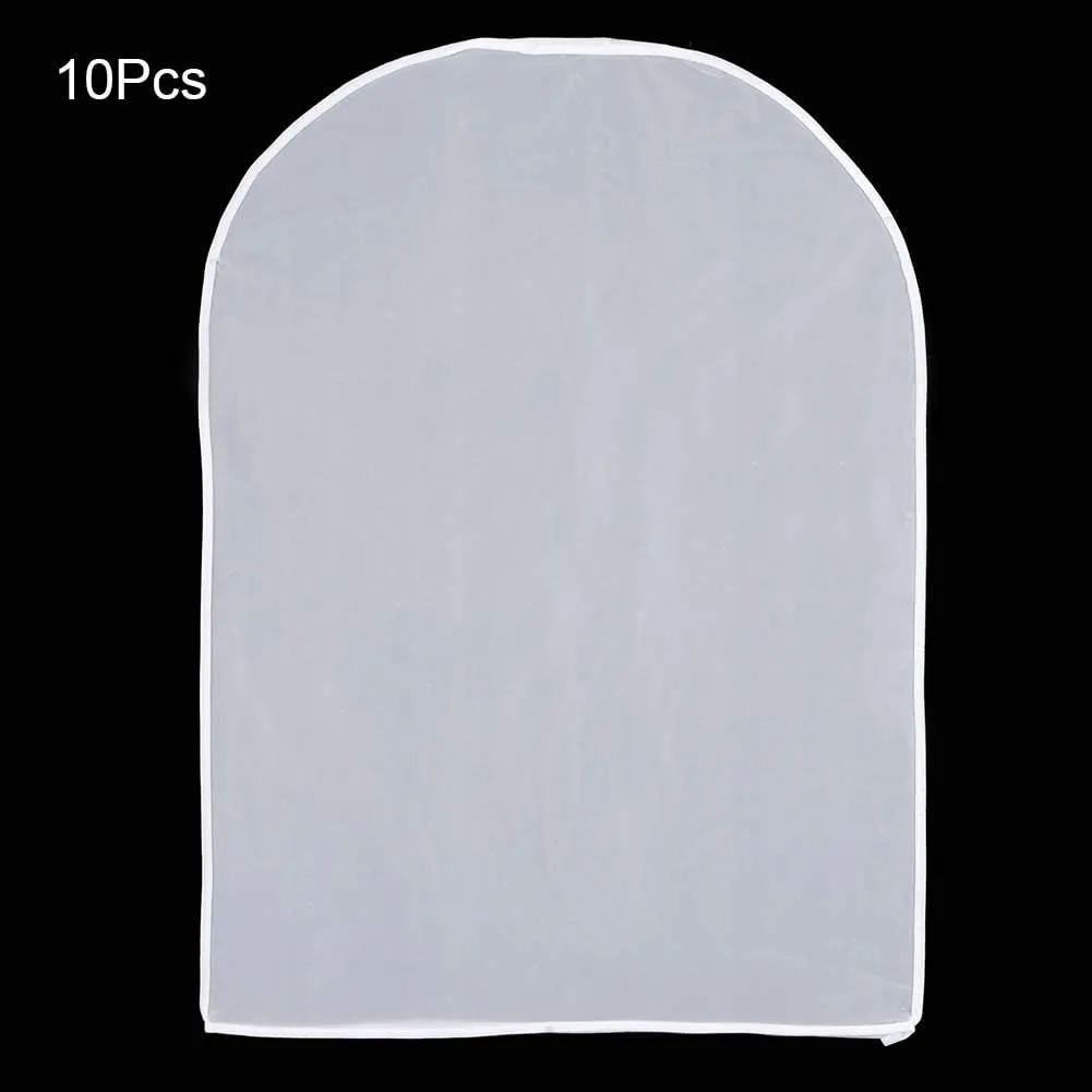 10Pcs Clear Garment Bags for Clothes,Clear Dry Bags for Hanging Clothes Storage, Clothes Garment Suit Dust (60 * 80cm suitable for short-sleeved T-shirts)