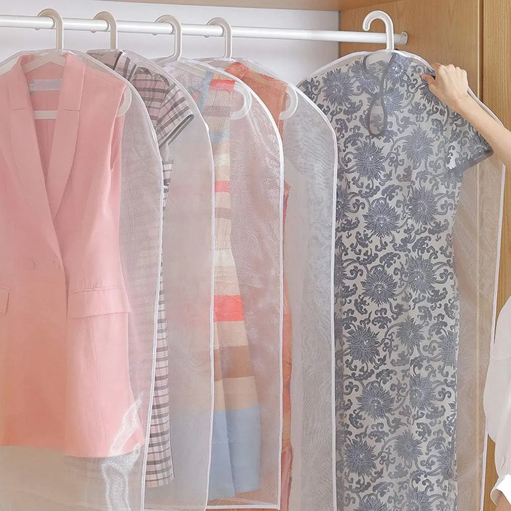 10Pcs Clear Garment Bags for Clothes,Clear Dry Bags for Hanging Clothes Storage, Clothes Garment Suit Dust (60 * 80cm suitable for short-sleeved T-shirts)