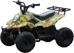 110cc ATV Four Wheelers Fully Automatic 4 Stroke Engine 6 Inch Tires Quads for Kids Green Camo