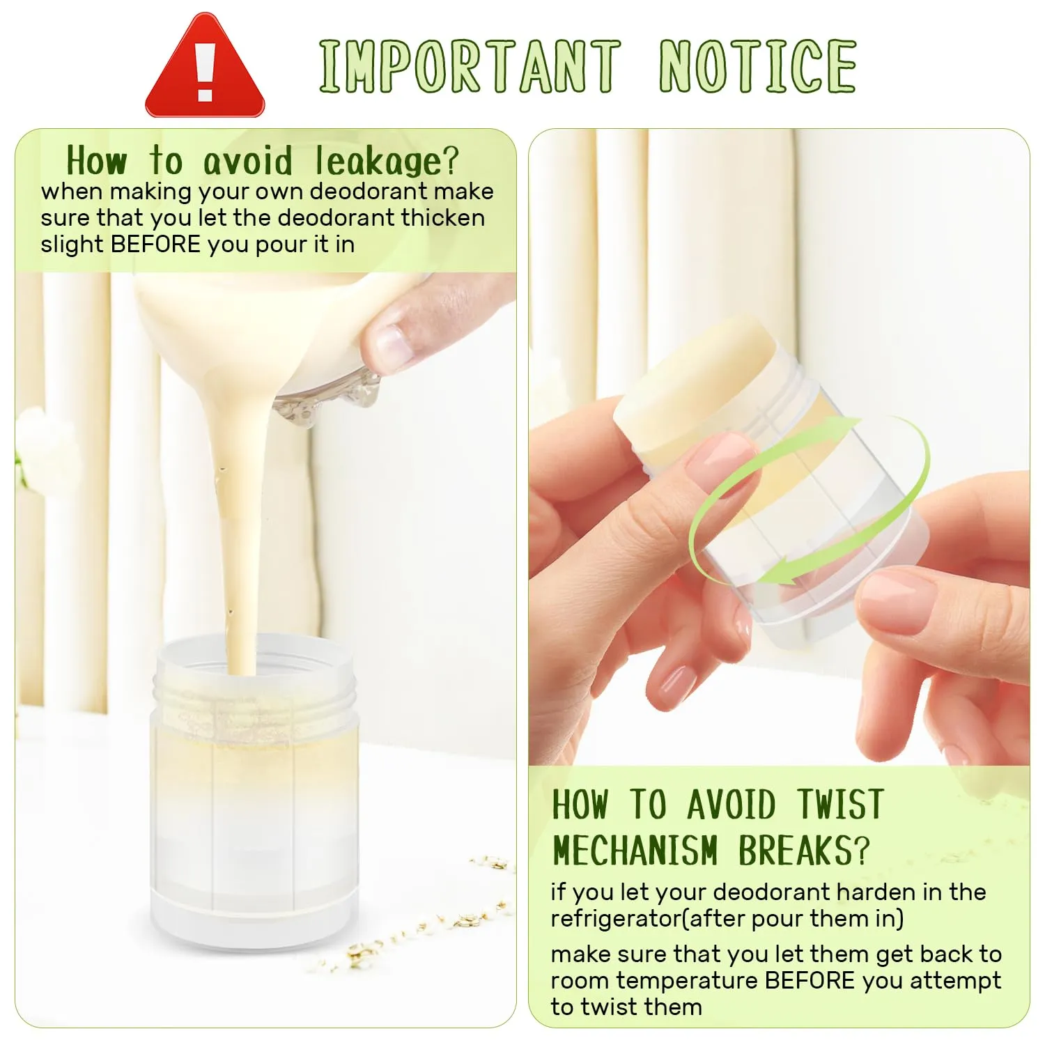 15 Pcs Plastic Empty Deodorant Containers Twist-up DIY Deodorant Tubes Top Filling Refillable Lip Balm Tubes For Deodorant Lip Balm Lotion Sticks etc (clear, 30ml/1oz)