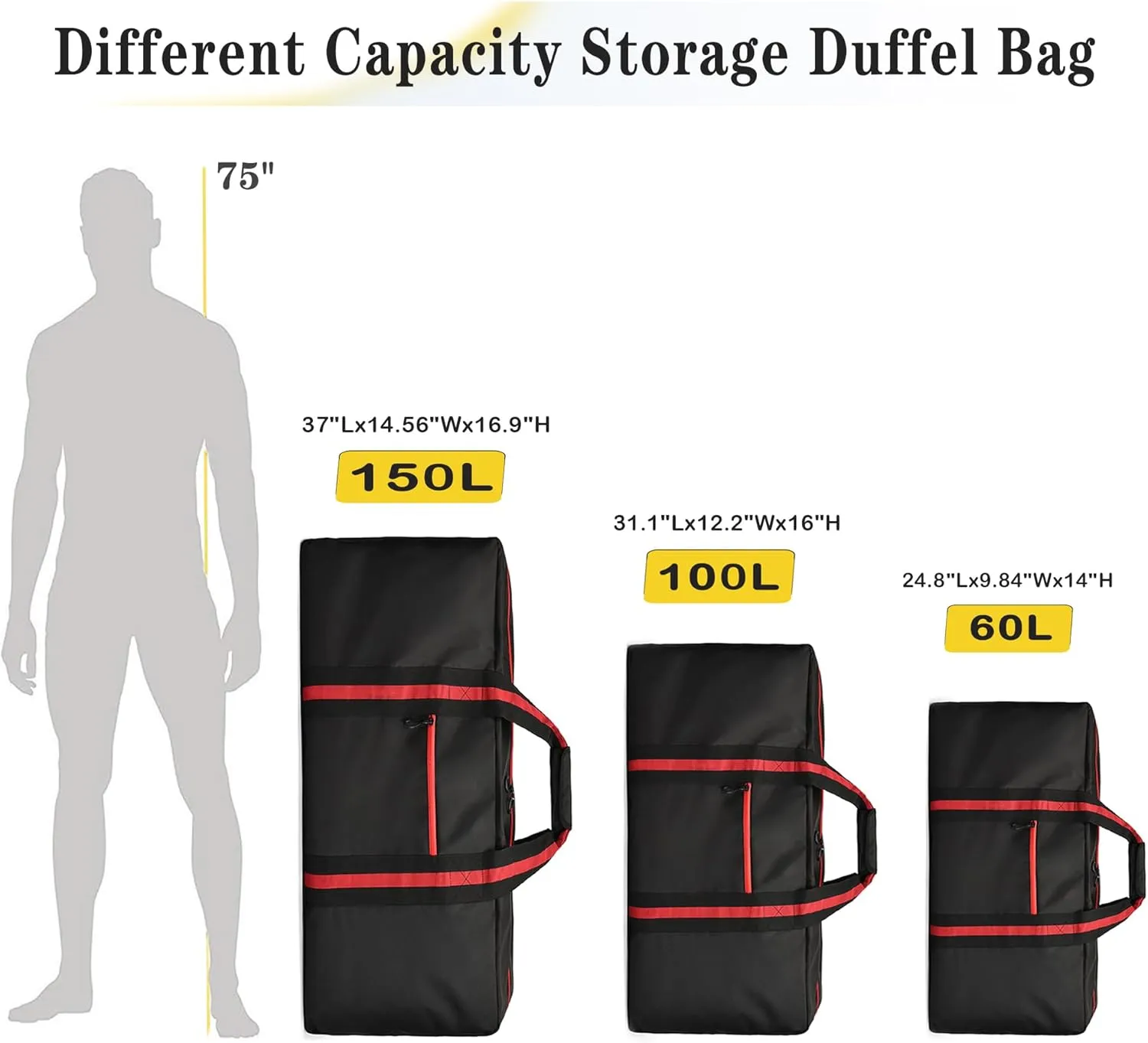 150L Large Duffle Bag for Travel 37” Diffle Bag for Overnight Weekender Camping, Storage for Men Women, Earthy Tan