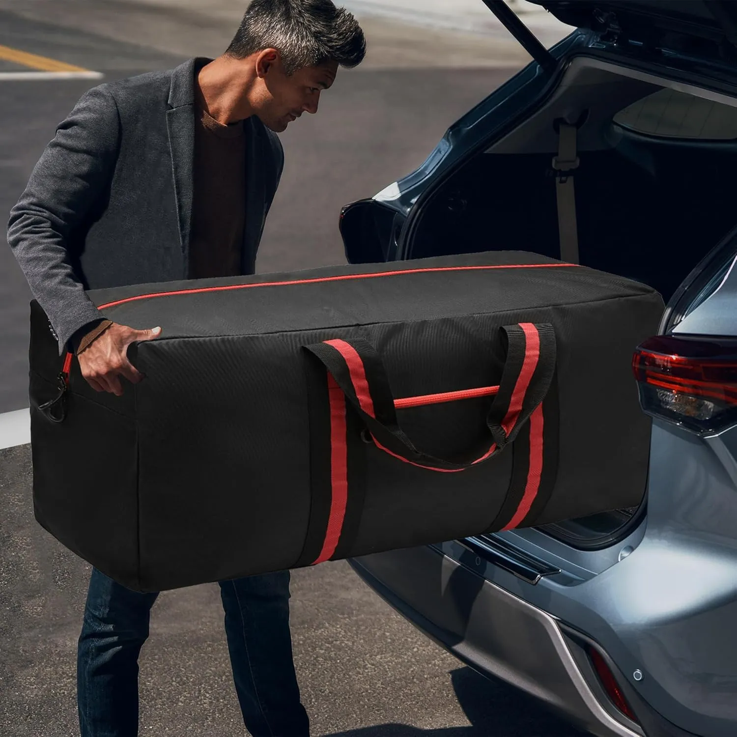 150L Large Duffle Bag for Travel 37” Diffle Bag for Overnight Weekender Camping, Storage for Men Women, Earthy Tan