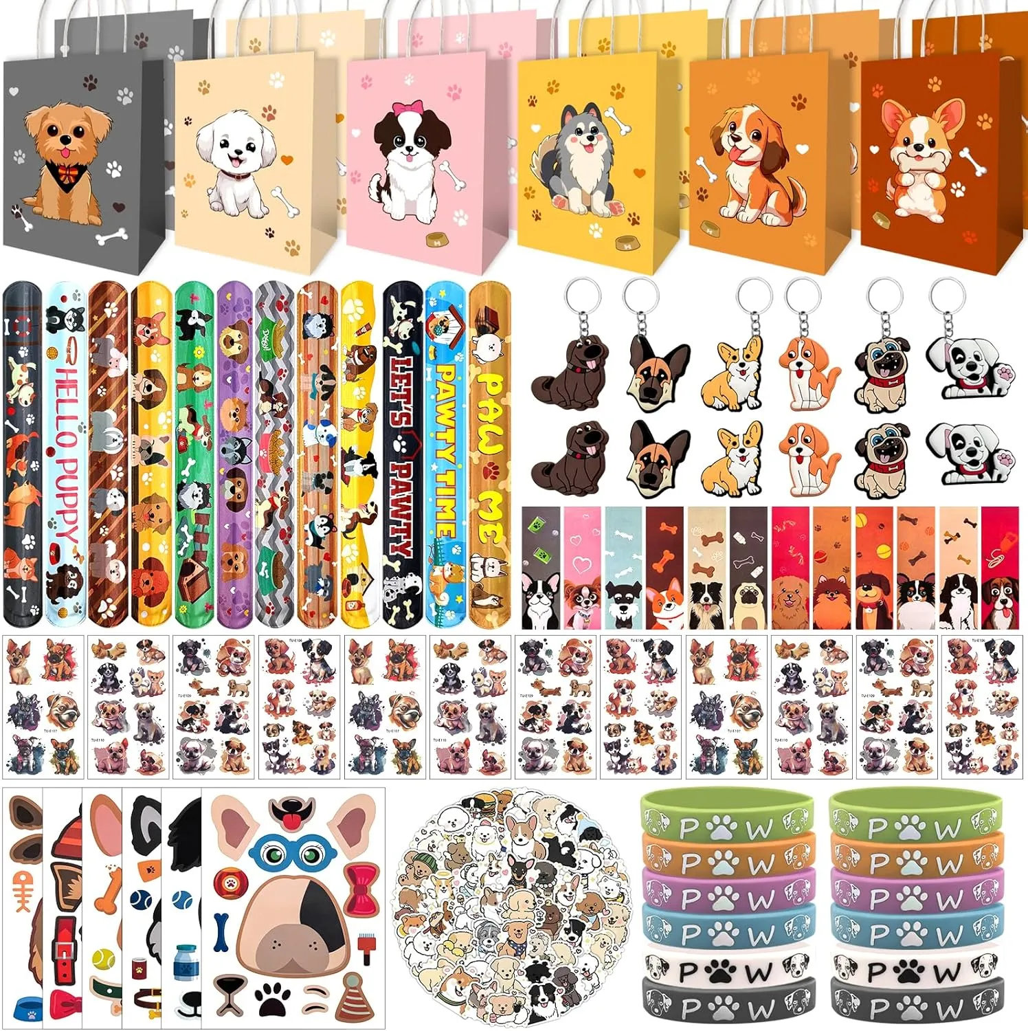 156 PCS Dog Party Favors,Dog Party Decorations, Dog Party Supplies Gifts Goodie Bags Stuffers, Dog Pinata,Dog Birthday Party Supplies Dog Toys for Kids Boys Girls