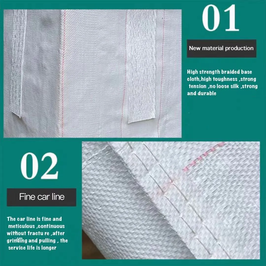 2 PACK FIBC Bulk Bag, One Ton Bag, 35"L X 35"W X 43"H, 2200lbs Swl, Duffle Top Flat Bottom, Woven Polypropylene Bags, Four Loop Fibc Big,flat Bottom With Large Opening Bulk Bags