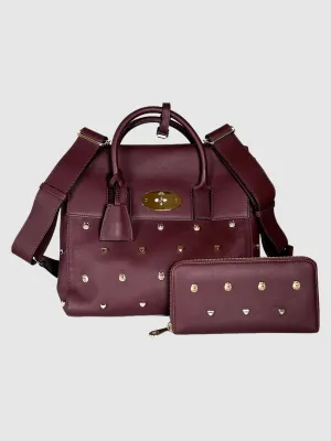 2015 Leather Studded Satchel Wallet Set