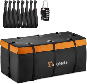 20ft³ Waterproof Hitch Cargo Carrier Bag, Durable PVC Tarpaulin Hitch Mount Cargo Carrier Cargo Box w/a Bonus Lock, Heavy-Duty Straps & Buckles, Easy to Install Vehicle Cargo Carriers