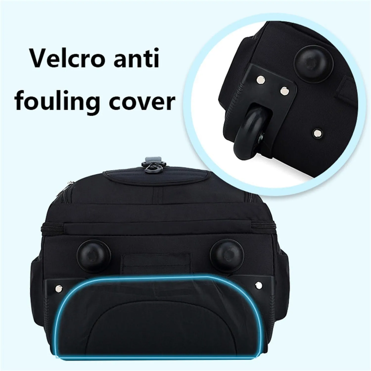 20in Rolling Business Backpack for Men Women, Airline Approved Travel Laptop Carry on Luggage Bag with Wheels Large Capacity (Black E,20in)