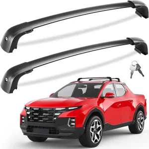 220lbs Lockable Roof Rack Cross Bars Compatible with Hyundai Santa Cruz 2021-2025 SE SEL Premium Night Limited, Heavy Duty Anti-Theft Aluminum Roof Rails Crossbars Cargo Carrier Bag Black Bike