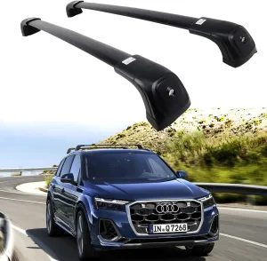 220LBS Lockable Roof Rack Cross Bars Fit for Audi Q7 2016-2025 Aluminum Cargo Bars Carrier Crossbars Rooftop Accessories