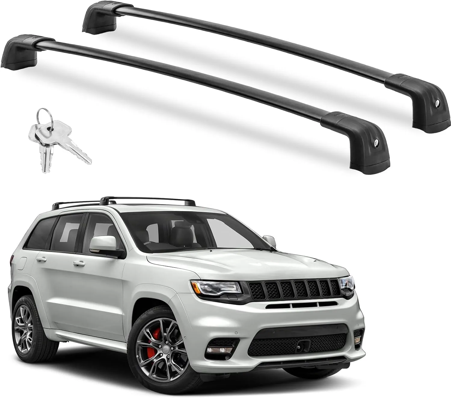 220LBS Roof Rack Cross Bars for 2011-2022 Grand Cherokee Altitude/SRT/Trackhawk with Roof Black Moldings, Aluminum Cross Bar with Anti-Theft Locks for Cargo Rooftop Luggage Canoe Kayak Roof Bag