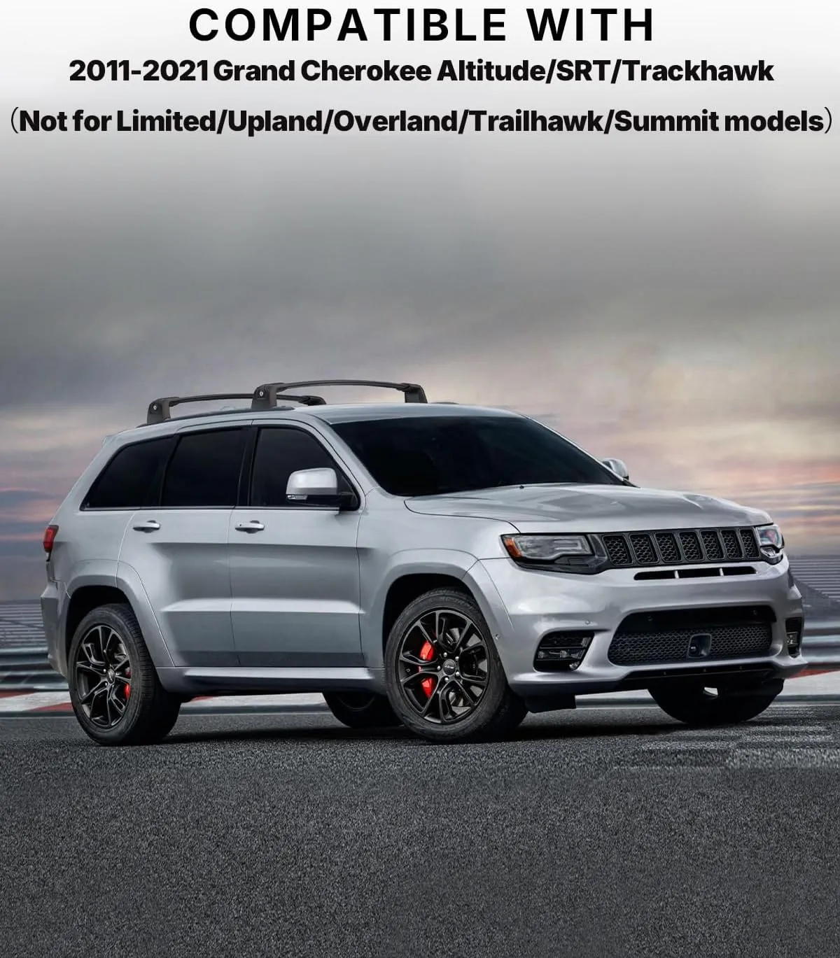 220LBS Roof Rack Cross Bars for 2011-2022 Grand Cherokee Altitude/SRT/Trackhawk with Roof Black Moldings, Aluminum Cross Bar with Anti-Theft Locks for Cargo Rooftop Luggage Canoe Kayak Roof Bag