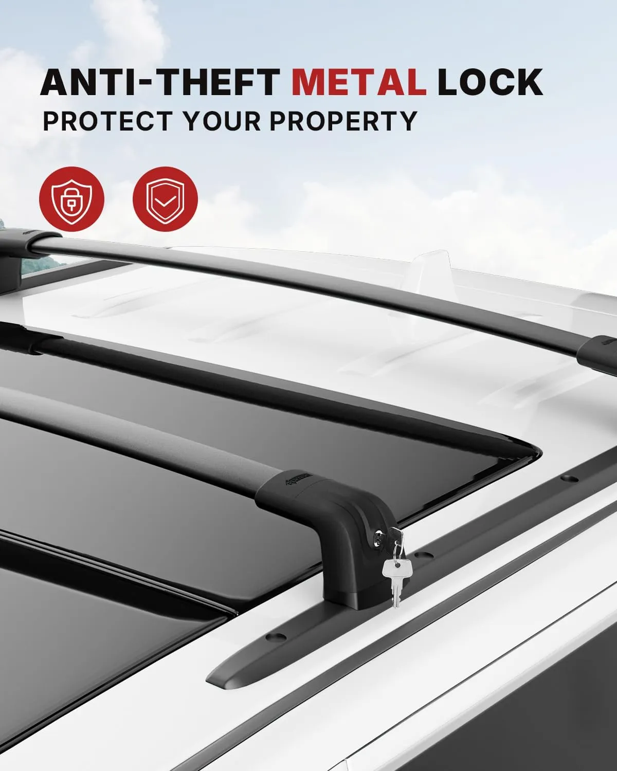 220LBS Roof Rack Cross Bars for 2011-2022 Grand Cherokee Altitude/SRT/Trackhawk with Roof Black Moldings, Aluminum Cross Bar with Anti-Theft Locks for Cargo Rooftop Luggage Canoe Kayak Roof Bag