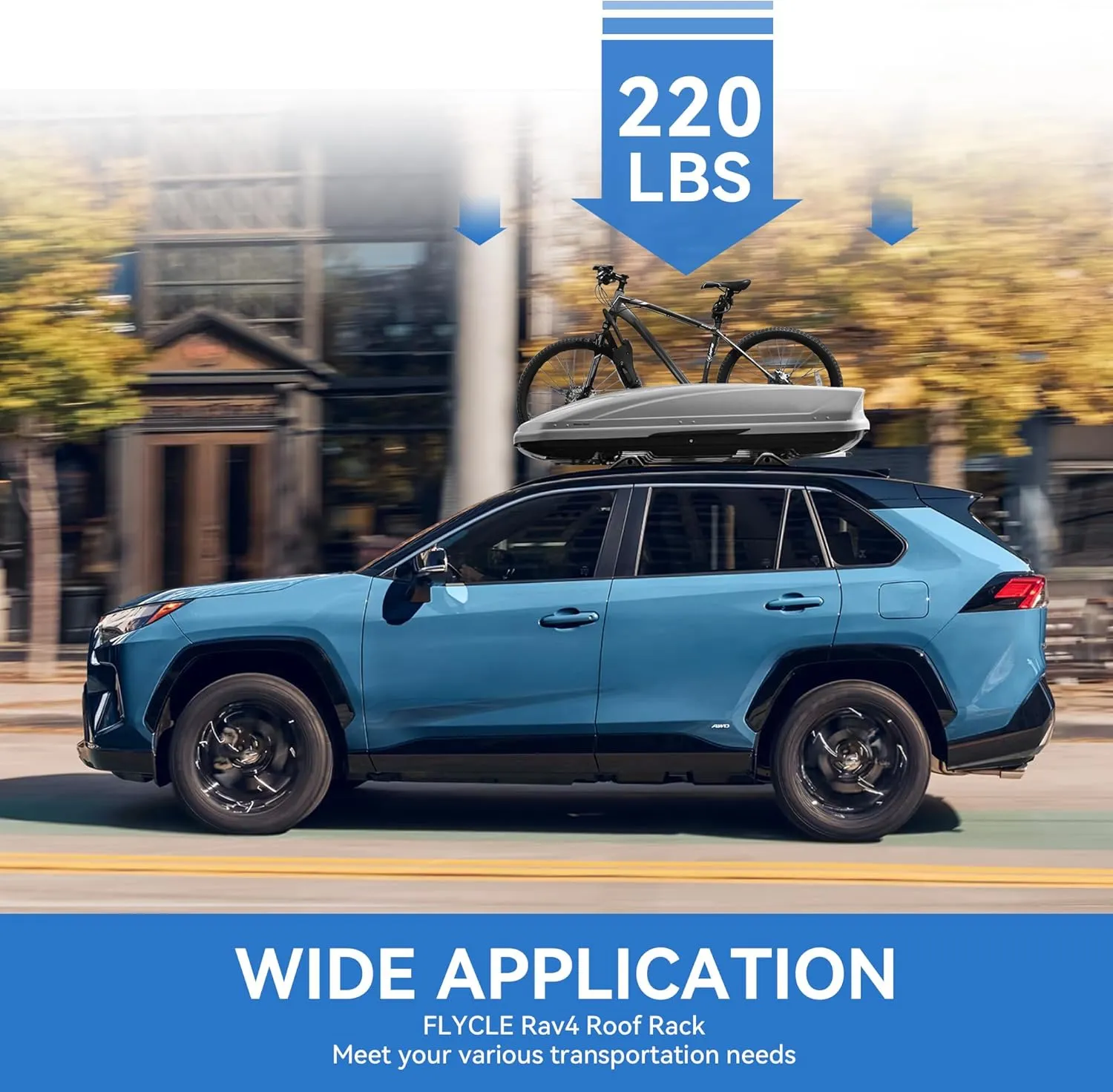 220LBS Roof Rack Cross Bars for 2019-2025 RAV4 XLE XSE Premium Limited Hybrid LE with Side Rails, Lockable Aluminum Crossbars Cargo Rooftop Luggage Canoe Kayak Bicycle roof Bag
