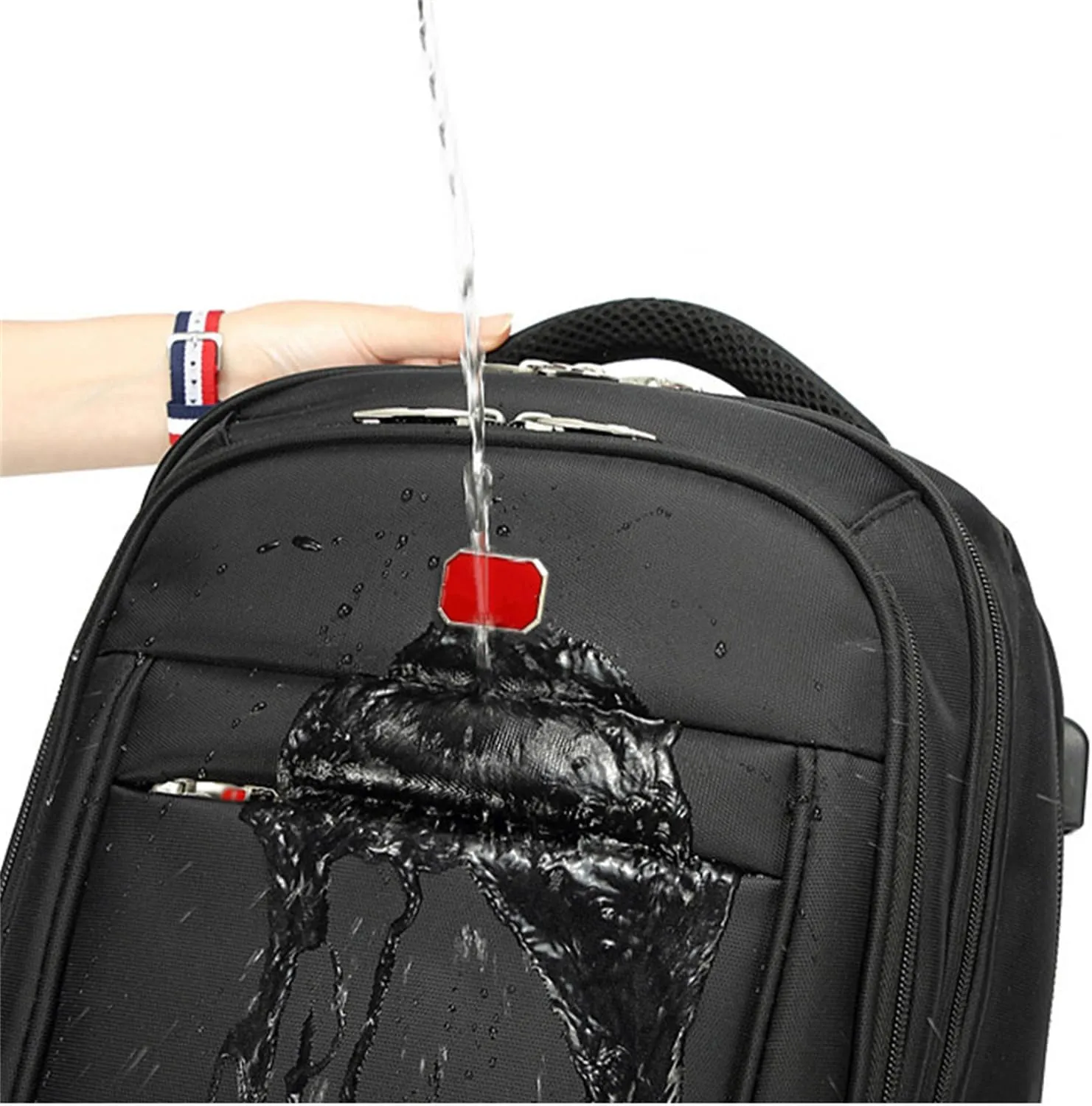 22in Rolling Backpack with 360 Detachable Wheels for Men Women Airline Approved Carry on Large Size Laptop Travel Business Luggage Bag (Black,20in)
