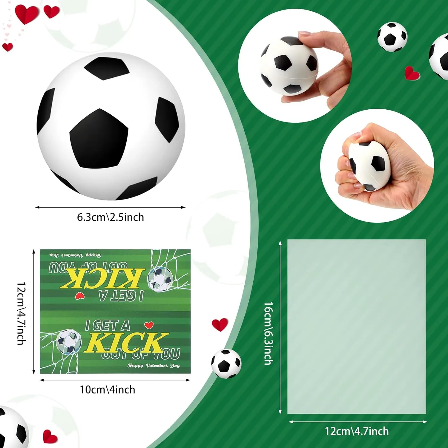 24 Pcs Soccer Valentines Day Card Headers 24 Valentines Soccer Mini Stress Balls for Kids Classroom Exchange Gifts Sports Party Favor Toy Gifts with 100 Mini Staples with Stapler