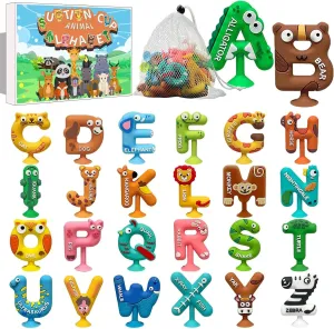 26PCS Suction Bath Toys, Alphabet Learning Tools, Kids Bath Toys, Party Favor, 3-12 Year Old Boy Girl Toddler Travel Toys, Bathtub Toys Spell Matching Letter Toys, Spelling Games
