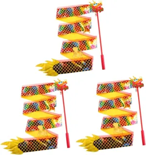 3 Pcs Ribbon Streamer Sticks for Dance Ribbon Streamers Rhythmic Ribbon Glow Streamers Gymnastics Streamers Cloth Shine Performance Props Fitness
