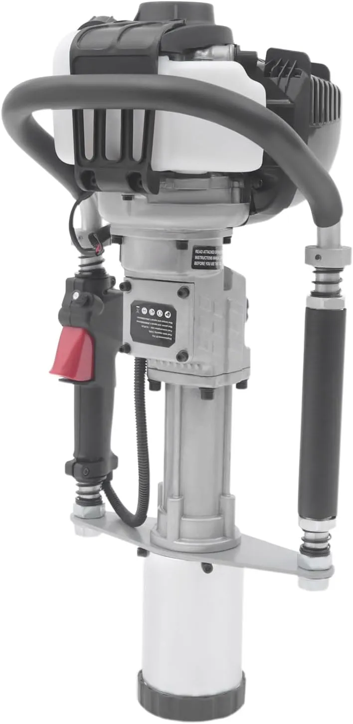 4-Stroke Gasoline Pile Driver, 37.7CC Gas-Powered T Posts Driver, Heavy-Duty Fence Pile Driver with Air-Cooled Single-Cylinder for Fence Post Construction
