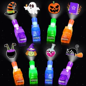 40 Finger Lights Halloween Party Favors for Kids, Light Up Halloween Trick or Treat Toys Bulk Goodie Bags Stuffers Fillers Non Candy Glow in the Dark Halloween Prizes Classroom Favors Party Supplies