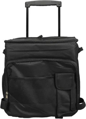 43L Insulated Wheeled Cooler Bag Leakproof Soft Cooler with Wheels for Beach Camping Travel Portable Rolling Cooler with Trolley Case Design Made of 600D Oxford Cloth