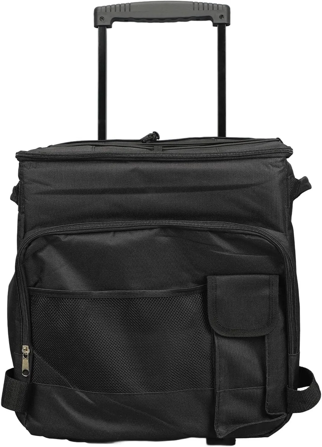 43L Insulated Wheeled Cooler Bag Leakproof Soft Cooler with Wheels for Beach Camping Travel Portable Rolling Cooler with Trolley Case Design Made of 600D Oxford Cloth