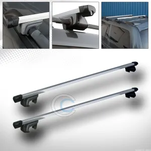 49" SILVER SQUARE TYPE ROOF RAIL RACK CROSS BAR CARGO LUGGAGE CARRIER CLAMPS C1