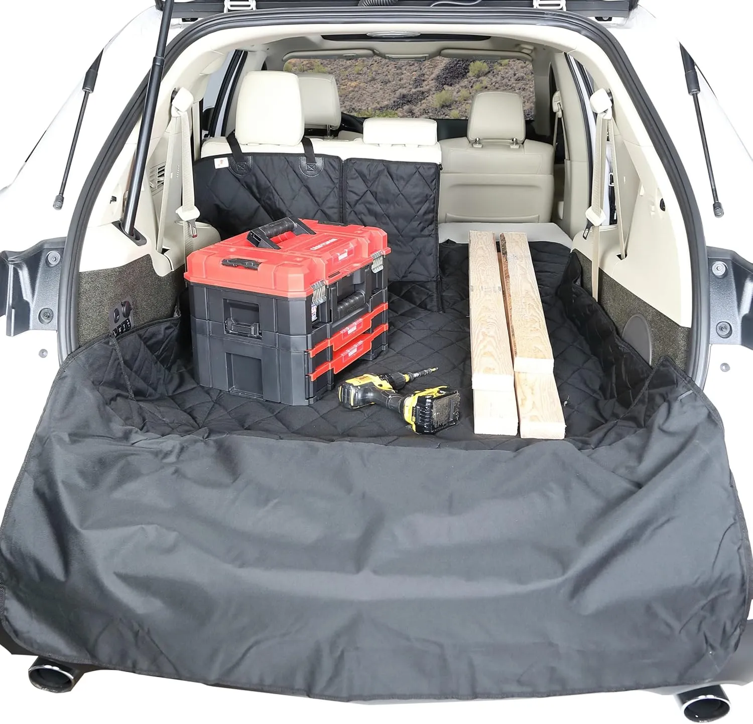 4Knines SUV Cargo Liner, Trunk Protector for Vehicles, Durable Cargo Mat for SUV, Compatible with 60/40 Split Seats & Armrest Pass-Through, Waterproof, Easy to Clean, Non-Slip - Small Size, Camo