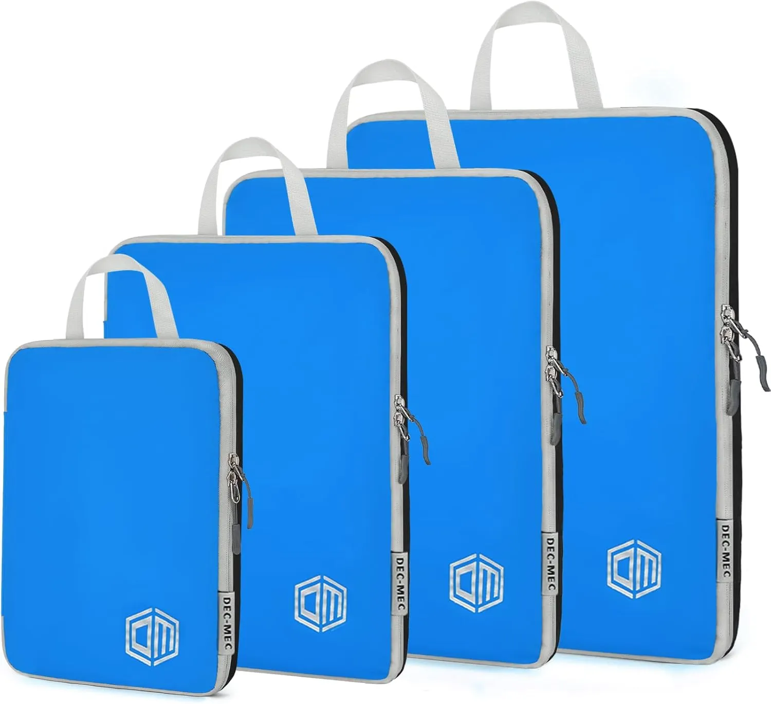 4Set Ultralight Nylon Compression Packing Cubes Expandable Packing Organizers for Carry on suitcase,Compression Cubes with Shoe Bag for Travel Accessories Luggage(blue)…