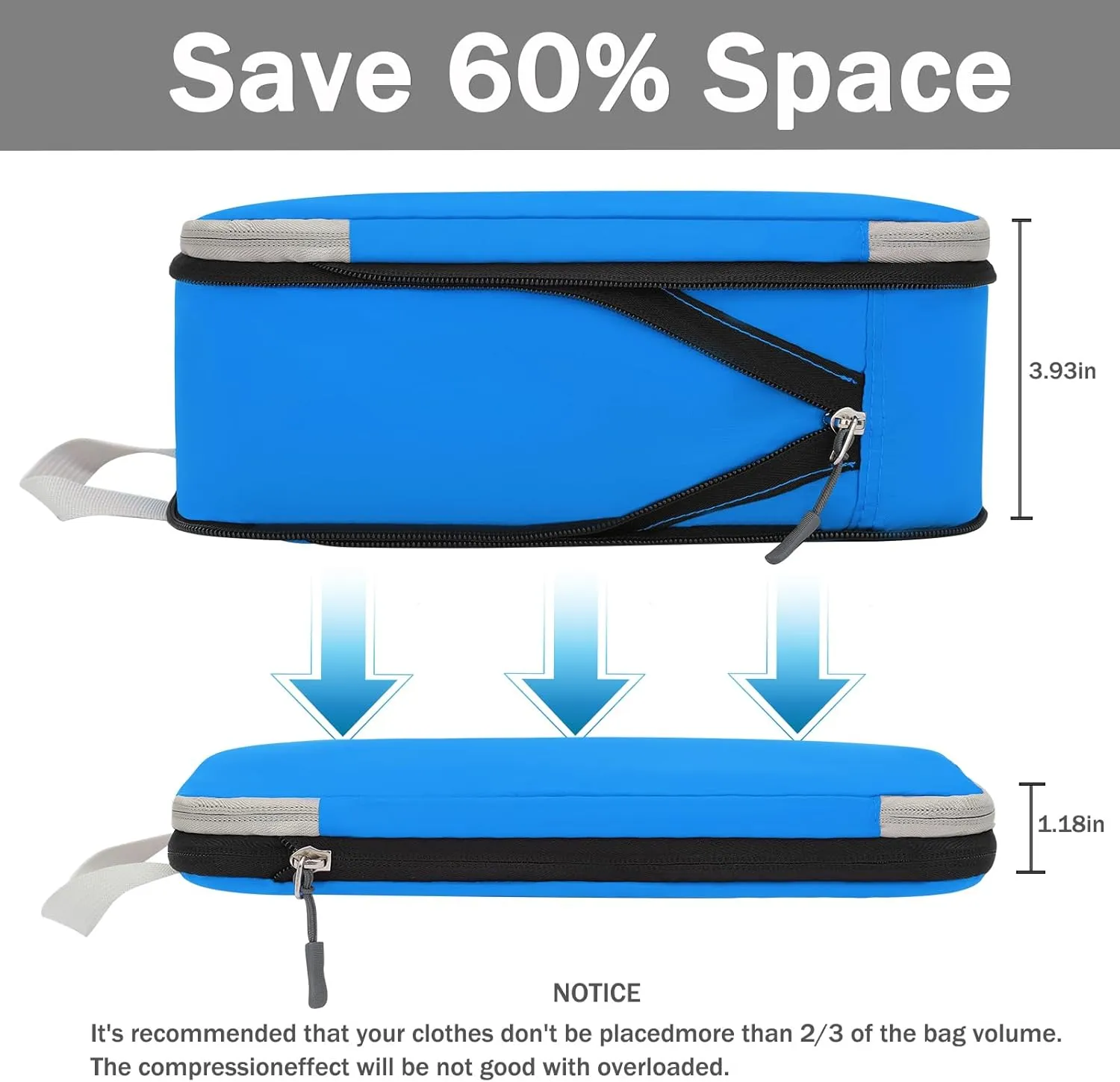 4Set Ultralight Nylon Compression Packing Cubes Expandable Packing Organizers for Carry on suitcase,Compression Cubes with Shoe Bag for Travel Accessories Luggage(blue)…
