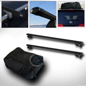 50" BLK OVAL ADJUSTABLE ROOF RACK CROSS BARS KIT WATERPROOF CARGO CARRIER BAG C1