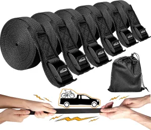 6 Pack Kayak Tie Down Straps 16.4Ft Cam Buckle Tie Downs Adjustable Kayak Strap for Trucks Motorcycles Boat RV, Ratchet Lashing Straps for Roof Rack Trailer Cargo Packing Securement 1" x 16.4'
