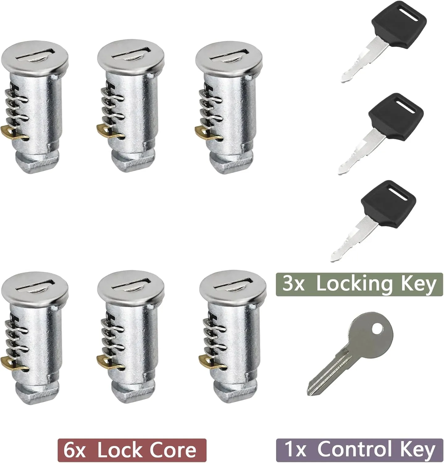 6 Pack Lock Cores Compatible with Thule One-Key System Lock Cylinders,Key Cylinder for Bike Rack, Roof Rack, Towers, Ski Rack ﻿