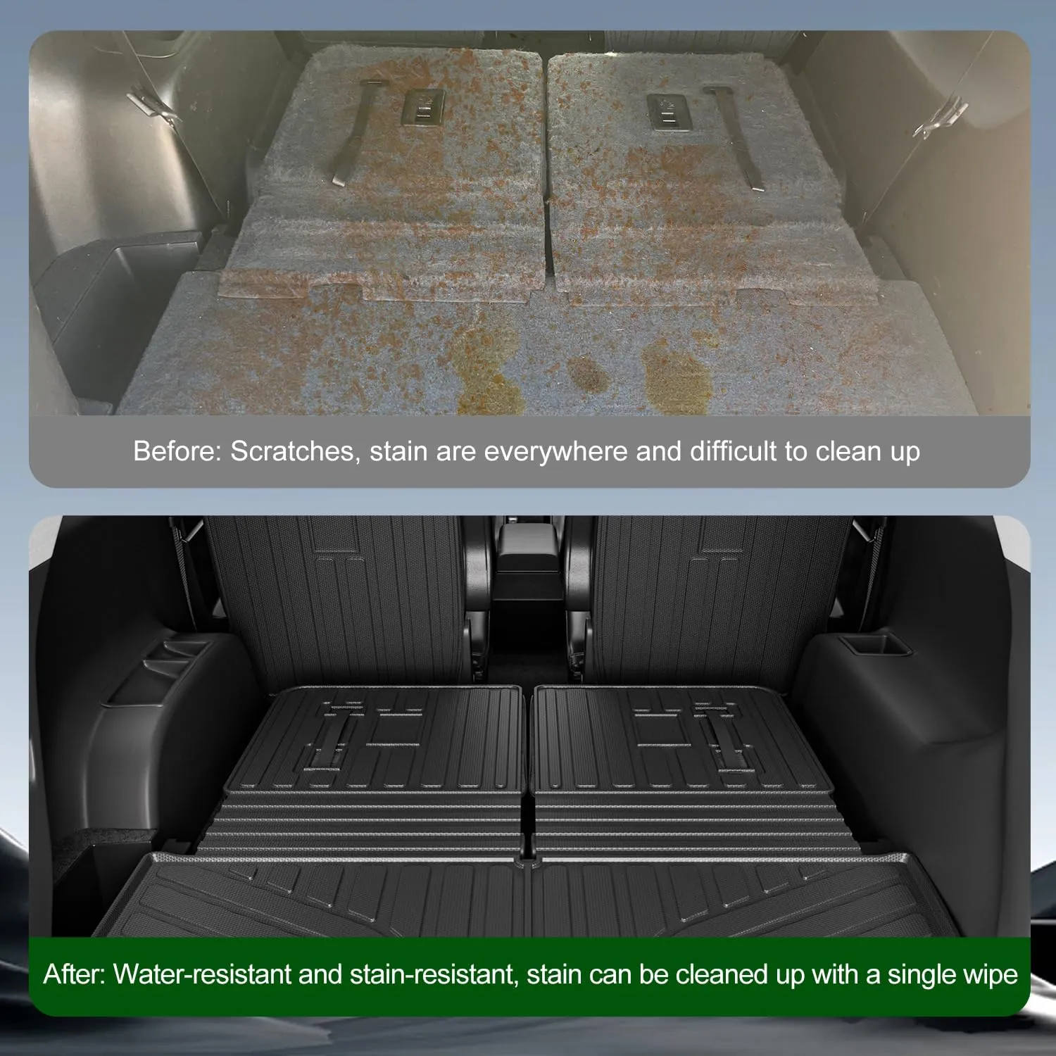 6 Seats Cargo Mat Compatible with 2017-2023 GMC Acadia TPE Cargo Liner Trunk Mat Trunk Liner Backrest Replacement for 2017-2023 GMC Acadia Accessories