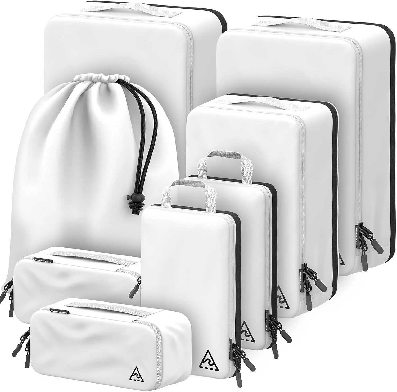 8 Set/4 Set Deluxe Compression Packing Cubes Travel - Maximize Space In Luggage With Patented HybridMax Double Capacity Design, Luxury Compressible Packing Cubes For Travel, Large, Small, & Medium
