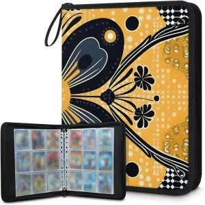 9 Pocket Card Binder, Colorful Blurred Mandala 900 Pockets Collector Album with Zipper Trading Card Binder, Double Sided Pocket Collection Binder