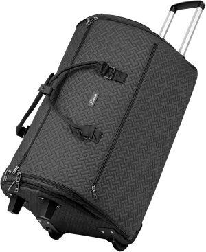 93L Carry on Garment Duffle Bag with Wheels, Folding Convertible Rolling Garment Bag for Travel with Shoes Compartment, Wheeled Waterproof Suit Bag Travel for Men Women