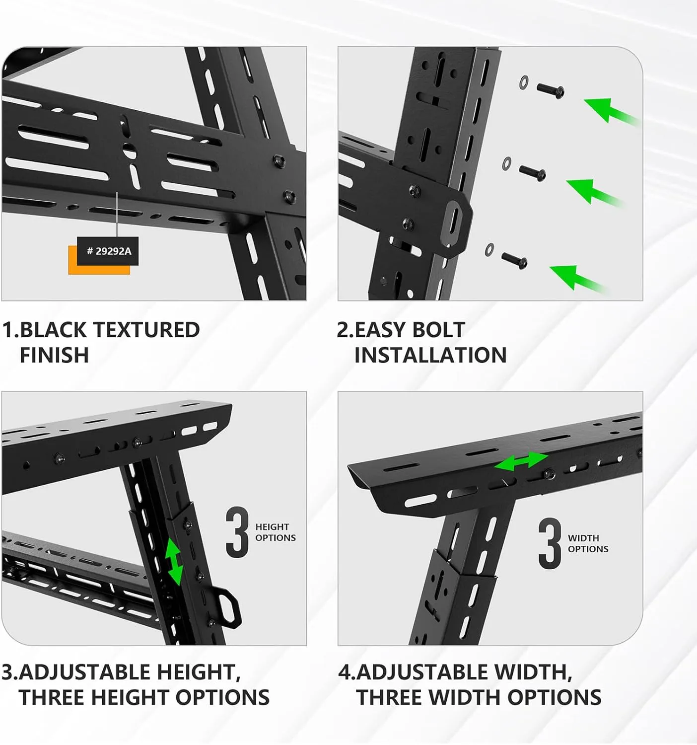 Adjustable 11.2-13.2" High Truck Bed Racks with 2 Led Light Compatible for Silverado/Sierra/Ram/Ford F-Series/Tacoma/Tundra/Titan/Frontier/Colorado/Canyon/Gladiator JT, Ladder Cargo Rack