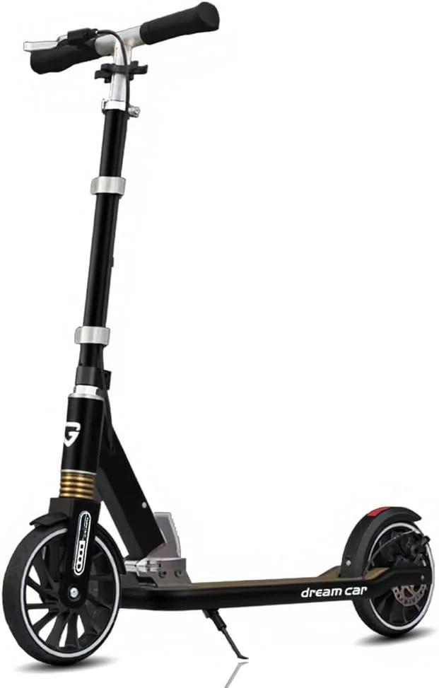 Adult Kick Scooter - Lightweight Foldable Scooters for Ages 6 ,Kid, Teens with Rear Disc Brake & Hand Brake System, Shock Absorbers, 3 Adjustable Levels, 8" Large Wheels, Max Load 300 LBS
