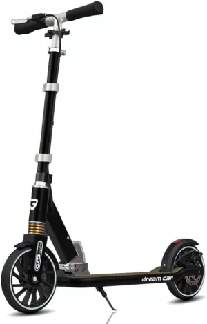 Adult Kick Scooter - Lightweight Foldable Scooters for Ages 6 ,Kid, Teens with Rear Disc Brake & Hand Brake System, Shock Absorbers, 3 Adjustable Levels, 8" Large Wheels, Max Load 300 LBS