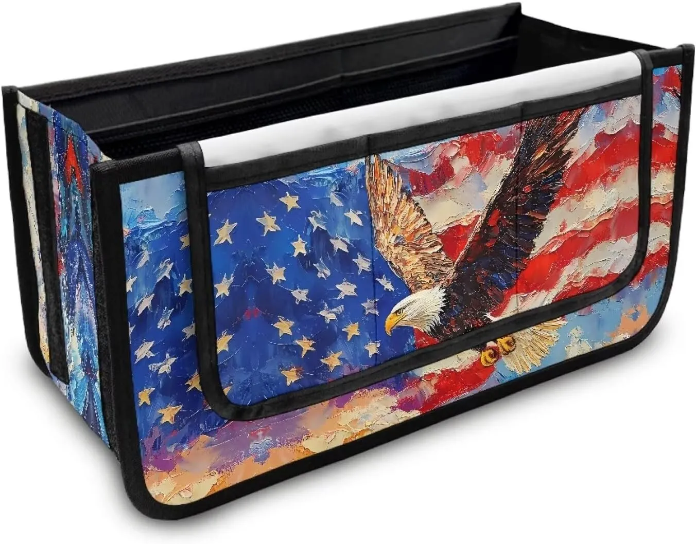American Flag Eagle Walker Bag Foldable Walker Storage Bag with Small Internal Pockets Large Capacity Organizer Walker Attachment