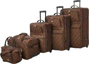American Flyer Luggage Pemberly Buckles 5 Piece Set, Chocolate, One Size
