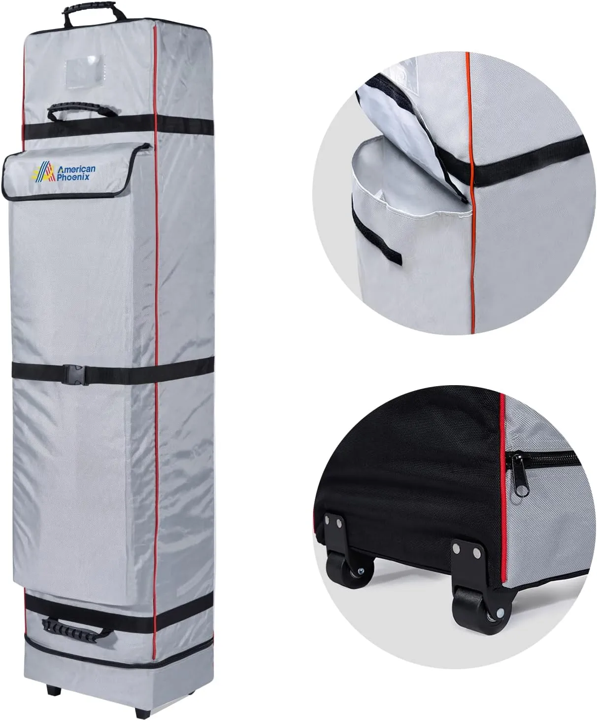 AMERICAN PHOENIX Canopy Wheel Carry Bag 62x10x10 Easy Storage Bag Pop Up Tent Rolling Bag for Canopy Tents Bag Portable and Heavy-Duty (Silver Gray-62x10x10)