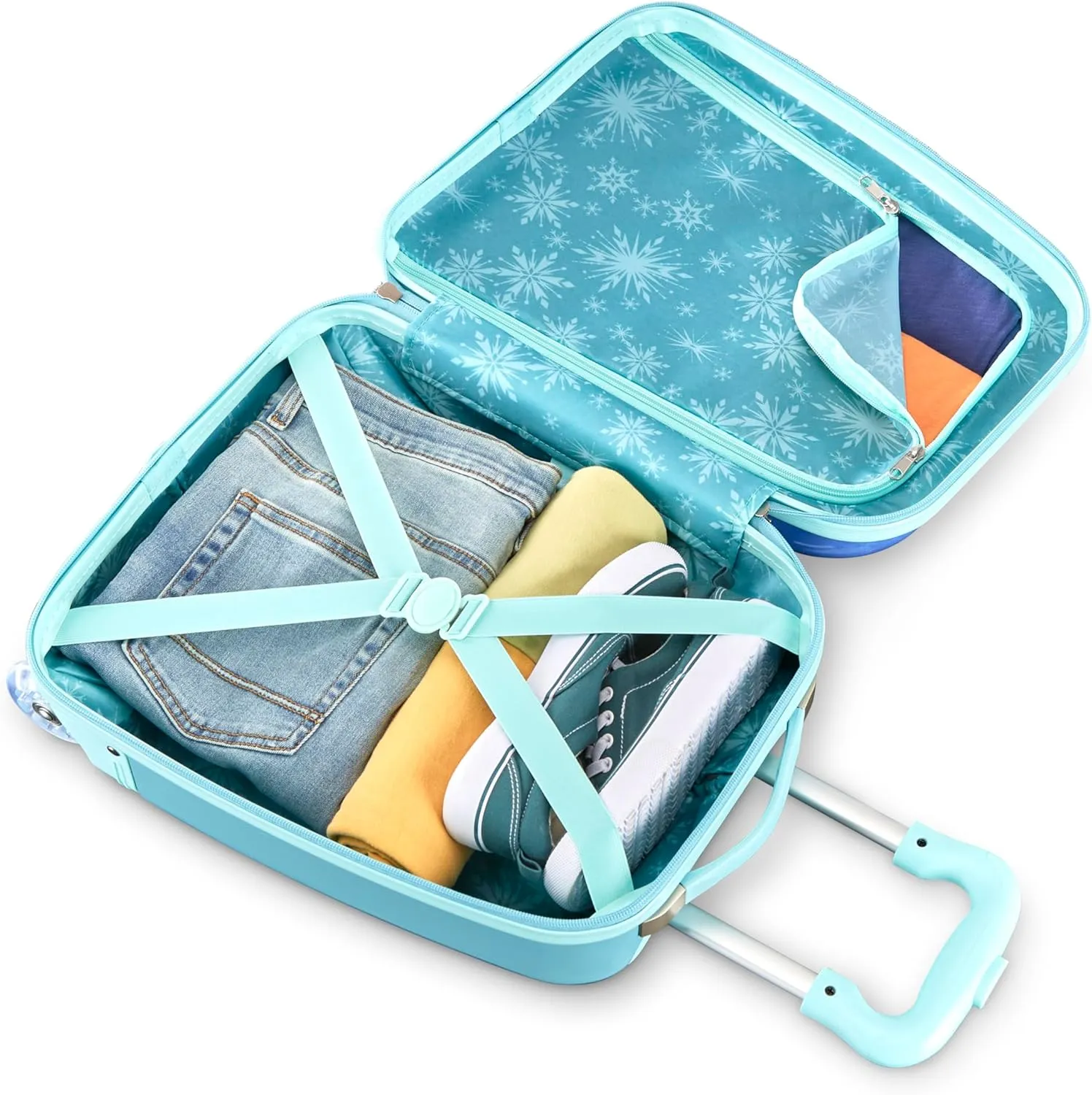 American Tourister Disney Frozen 2 Kids Carry-On Luggage, Hardside With Single Spinner Wheels