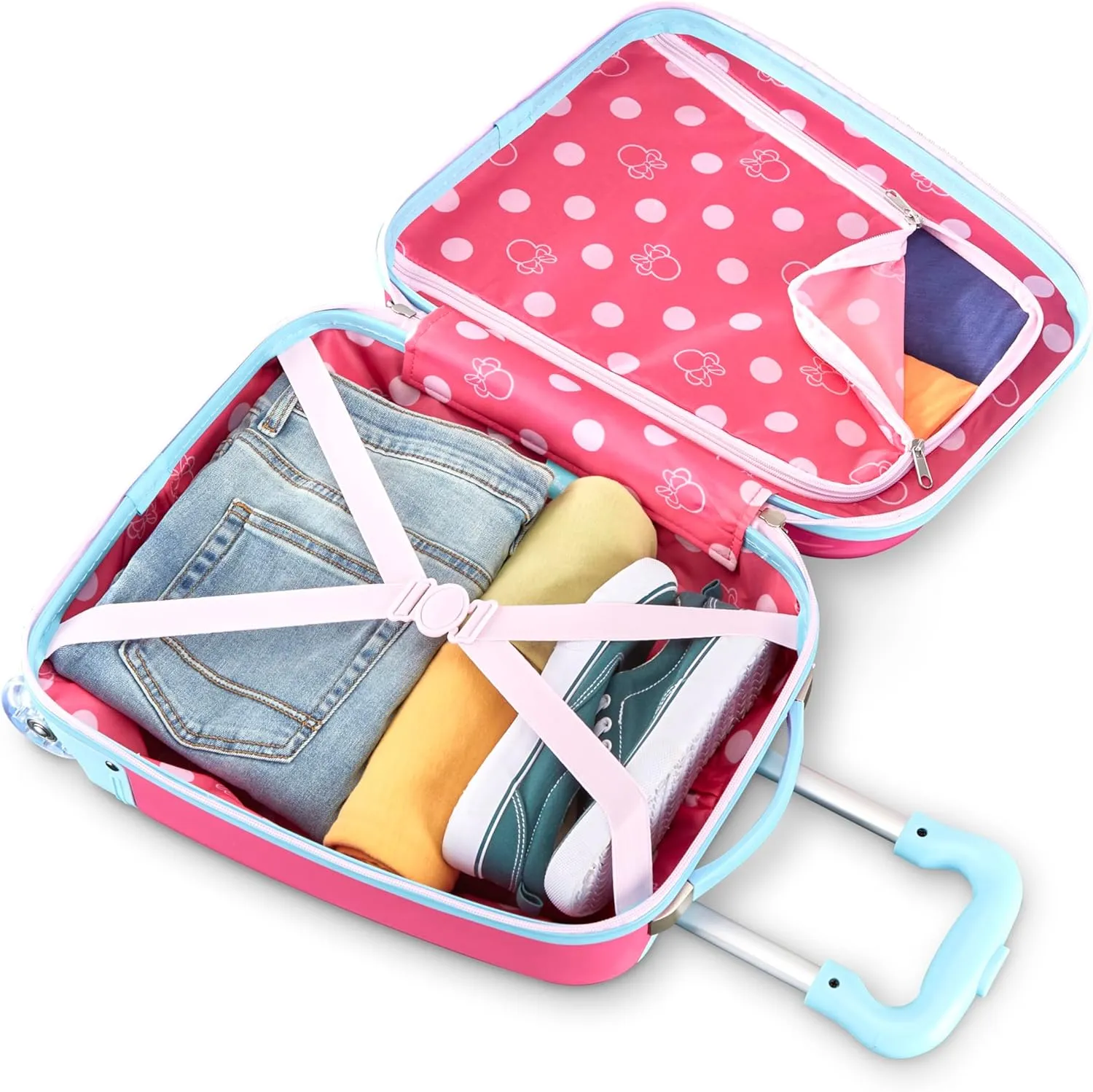 American Tourister Disney Minnie Mouse Kids Carry-On Luggage, Hardside With Single Spinner Wheels
