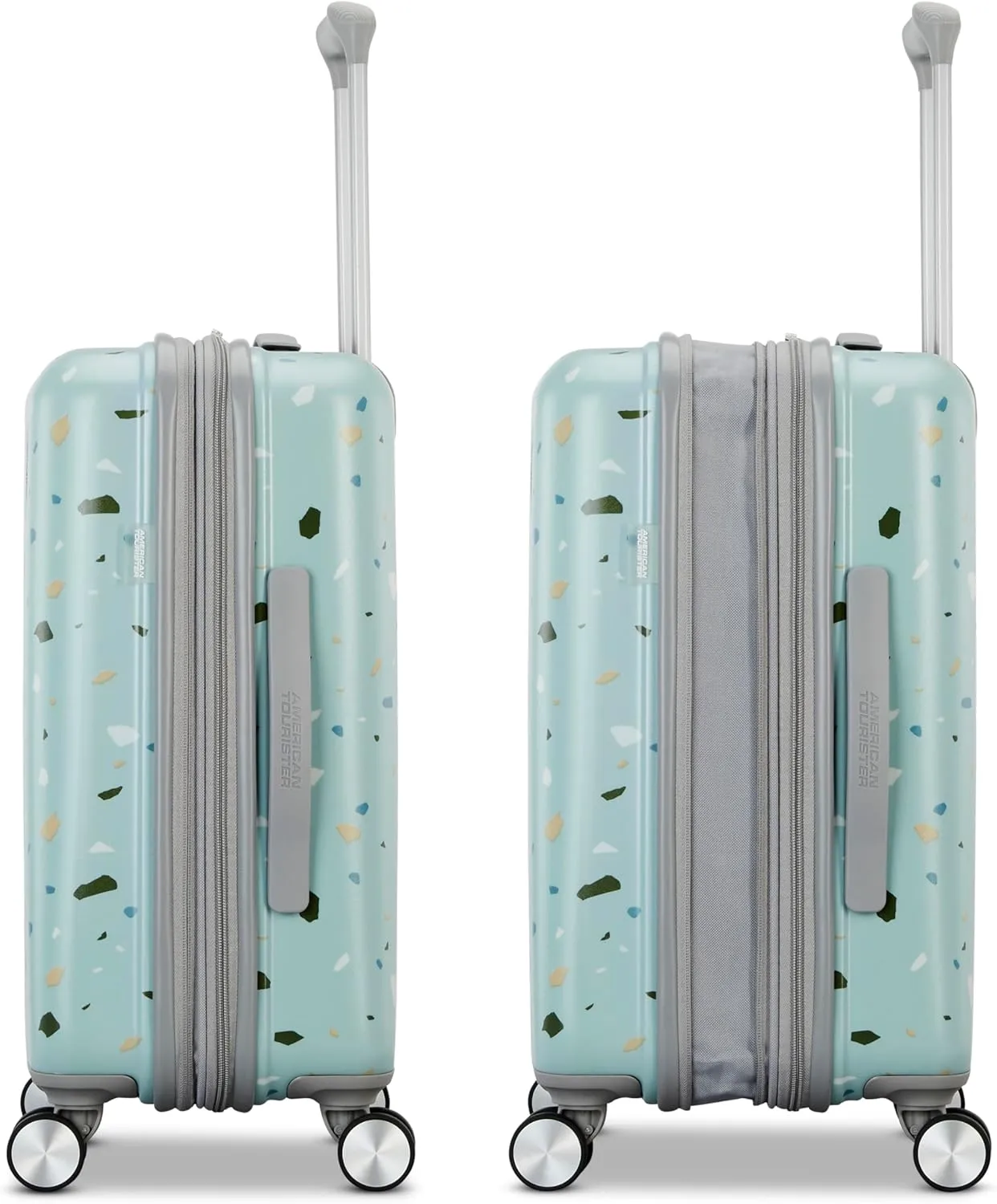 American Tourister Moonlight Hardside Expandable Luggage with Spinner Wheels, Blue Terazzo, 2-Piece Set (20/28)