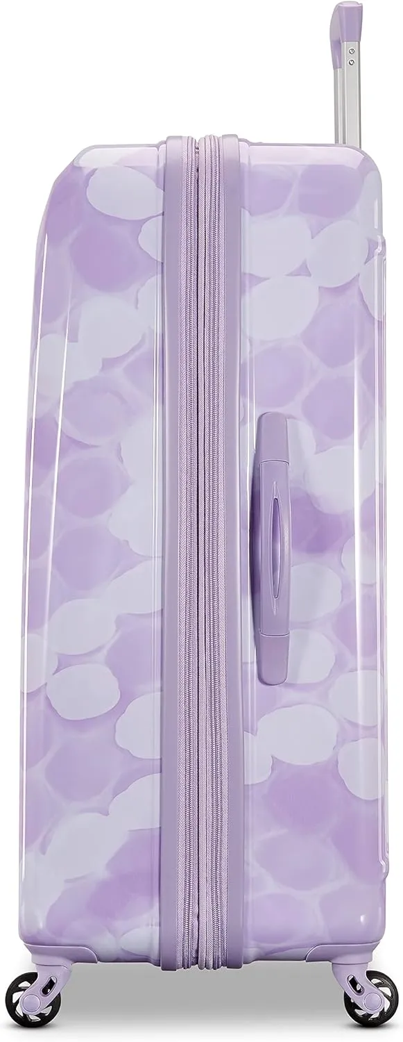 American Tourister Moonlight Hardside Expandable Luggage with Spinner Wheels, Lavender Maze, Checked-Large 28-Inch